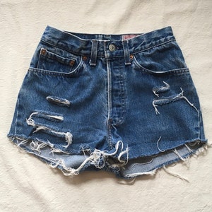 80s Levis 501 Made in Usa Blue Jean Cut off Shorts 25 - Etsy