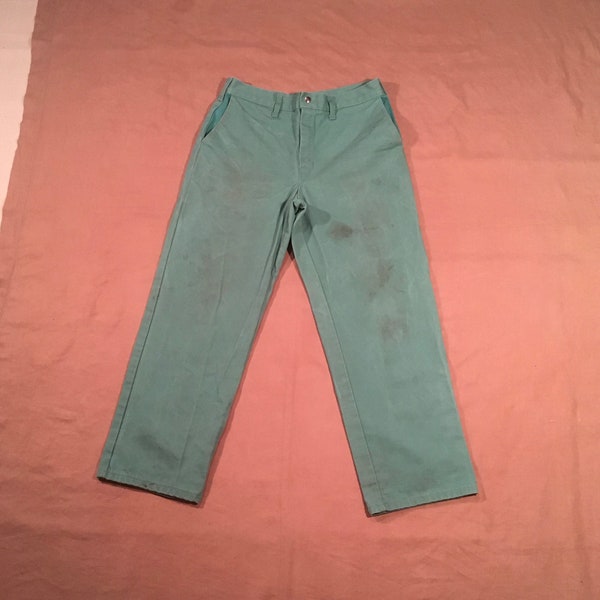 vintage 80s green uniform work pants