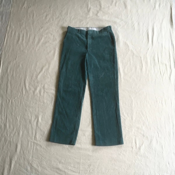 vintage 80s le tigre sage green corduroy trousers pants w32