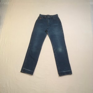 vintage 70s womens wrangler blue jeans made in usa high waist denim 27 x 31