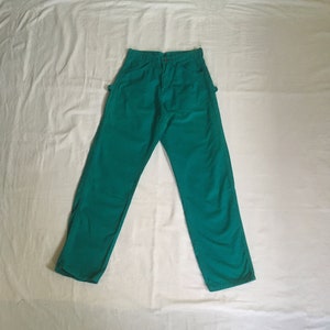 Pantalones de pintor vintage de los años 80 teñidos en verde, fabricados en EE. UU., 28 x 31, teñido en exceso