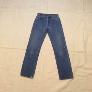 vintage 90s levis 501 made in USA blue jeans 27 x 30 image 1