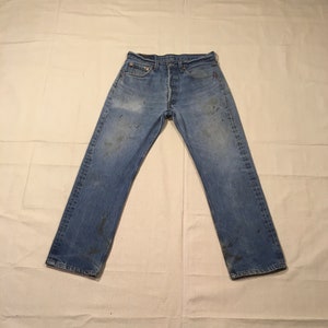 vintage levis 501 made in usa blue jeans 30 x 27 button fly pocket fade 501-0000