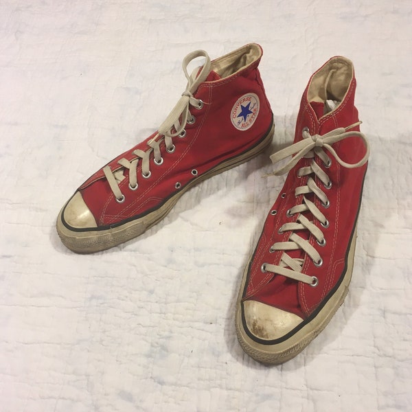 vintage converse all star chuck Taylor extra steek hi top rode canvas sneakers gemaakt in usa mens 12