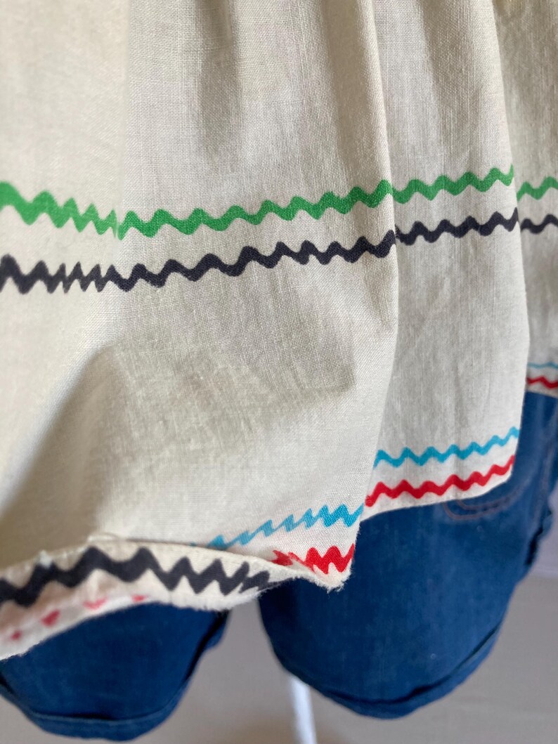 vintage 40s handmade blouse side zip peplum fiesta western rockabilly polka ric rac image 6