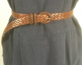 Vintage Leather Braided Woven Western Belt Brown Rodeo Y2K Casual 90s Bohemian il_fullxfull.6135452872_no1s.jpg main image 4