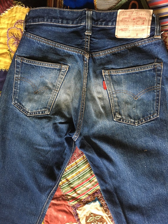 vintage levis 501 XX big E selvedge redline black… - image 5