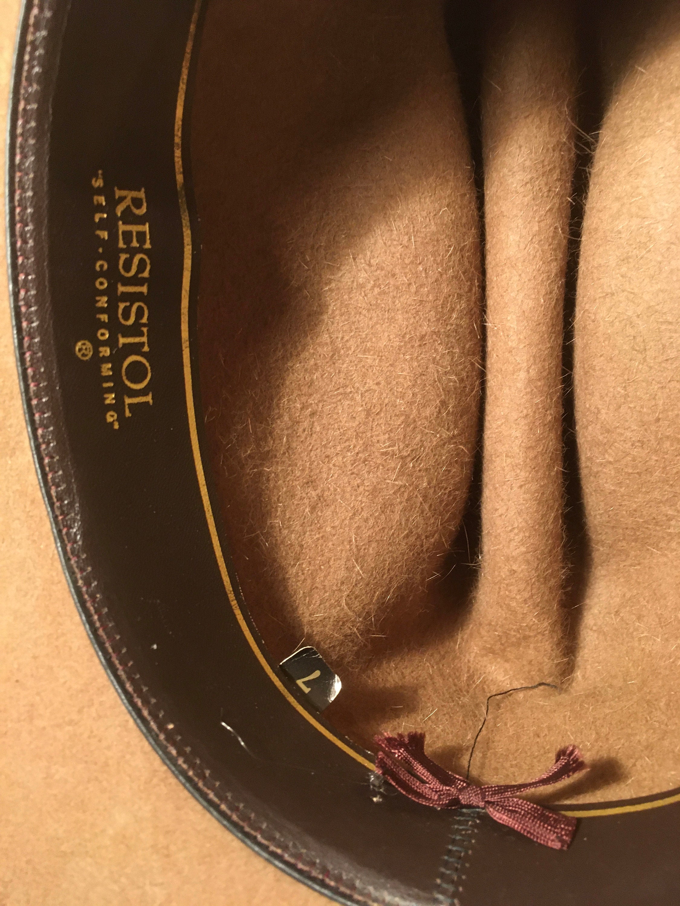 Resistol Self-Conforming 4X Beaver Western Cowboy Hat Taupe Brown Made in USA 40X Arena Cowboy Hat – RESISTOL main image 3