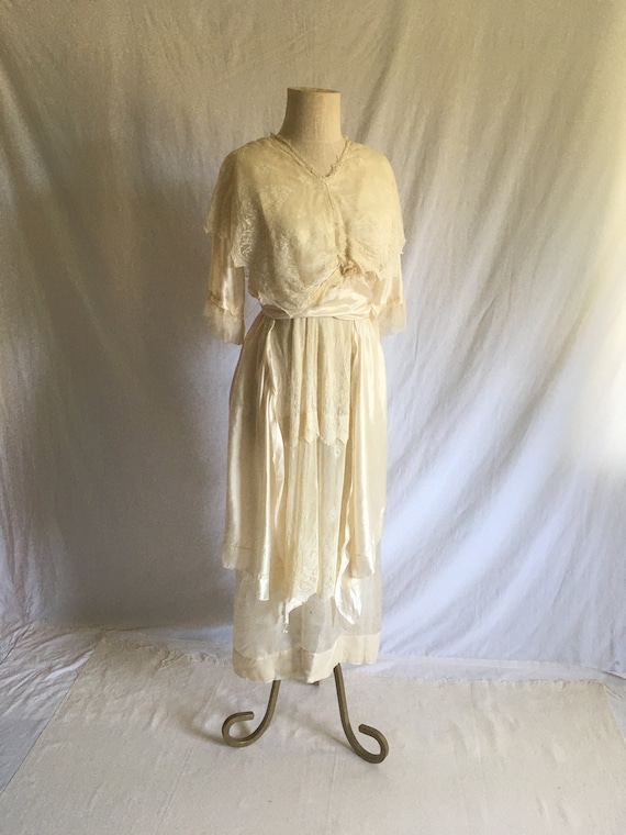 vintage antique dress montgomery ward co white sil