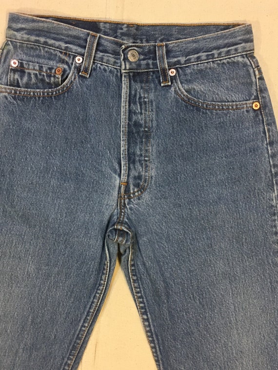 vintage 90s levis 501 made in USA blue jeans 27 x… - image 2