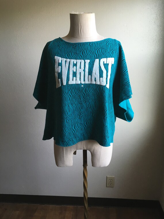 vintage 80s everlast wavy striped raglan crop top