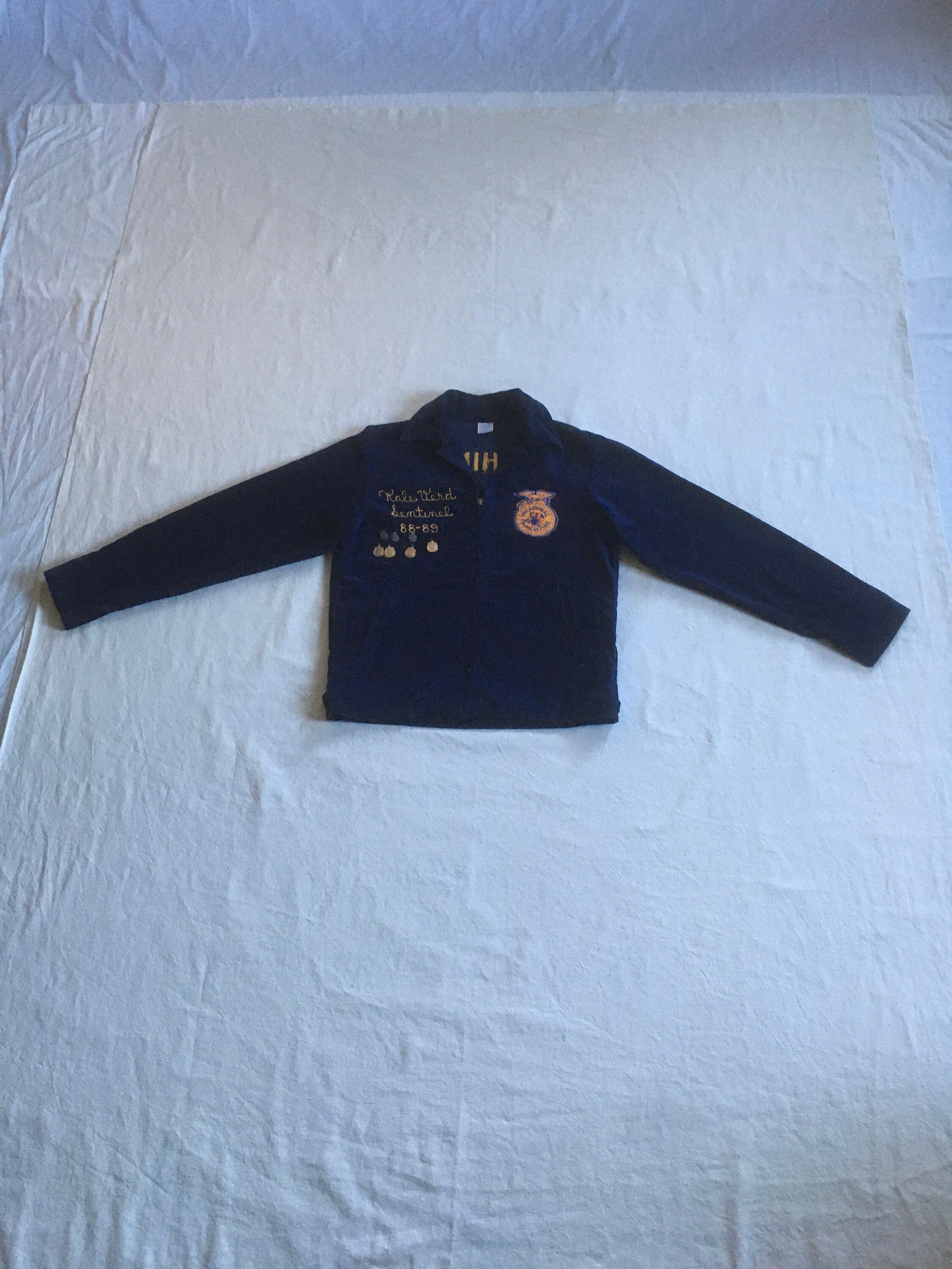 Vintage 80s Custom Chain Stitch FFA Blue Corduroy Jacket Vintage 80s Custom Chain Stitch FFA Blue Corduroy Jacket