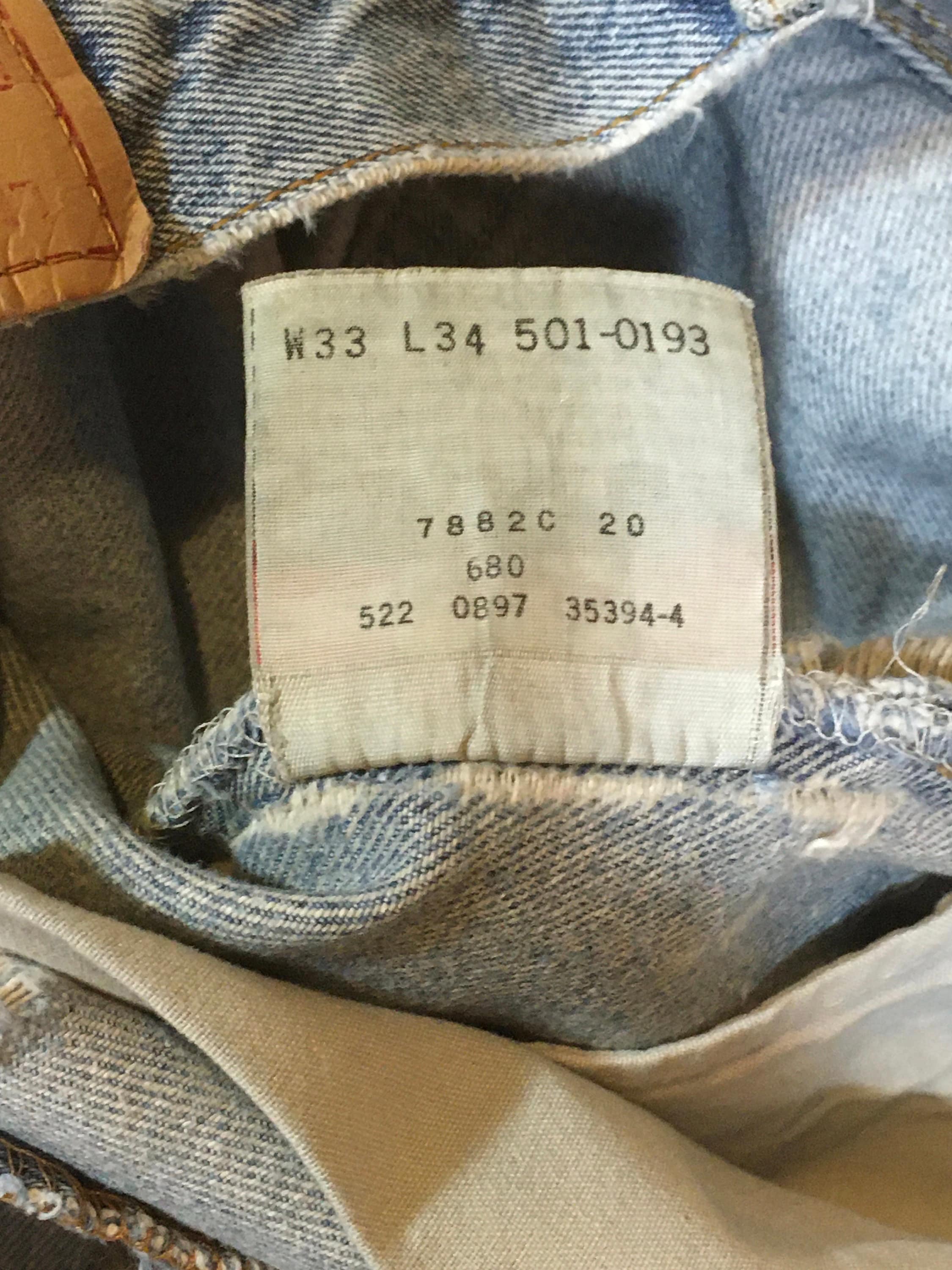 Vintage 90s Levis 501 Ripped Jeans Made in Usa 32 X33 Grunge