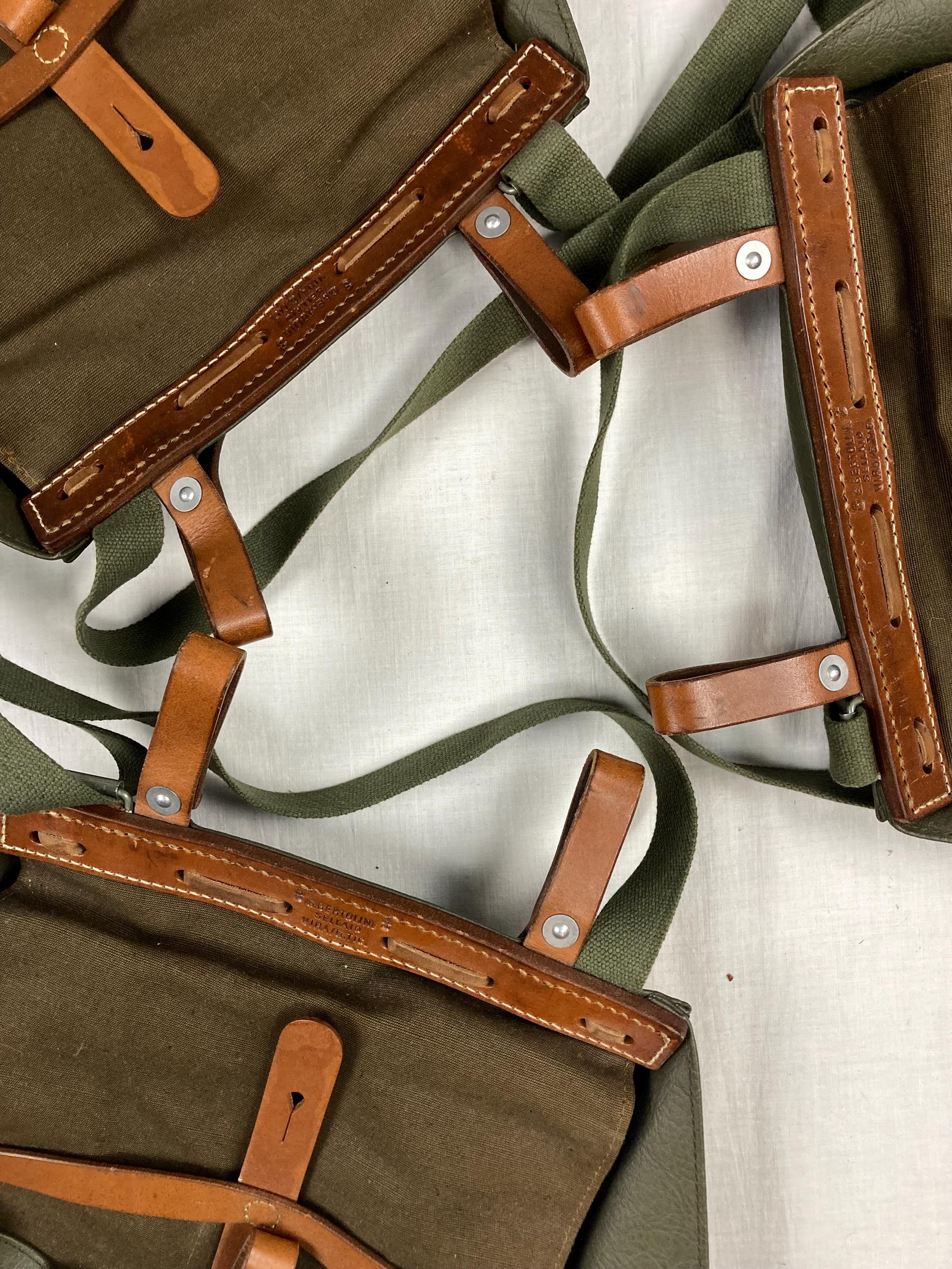 Vintage 40s Swiss Army Bread Bag G. Bertolinini Sellaio 1940s Bike