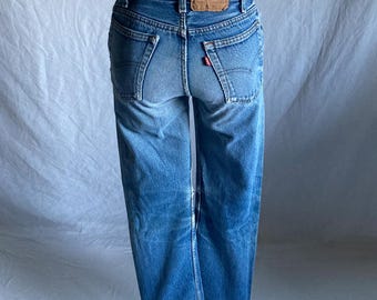 vintage levis 701 0117 student button fly made in usa blue jeans 25 x 26