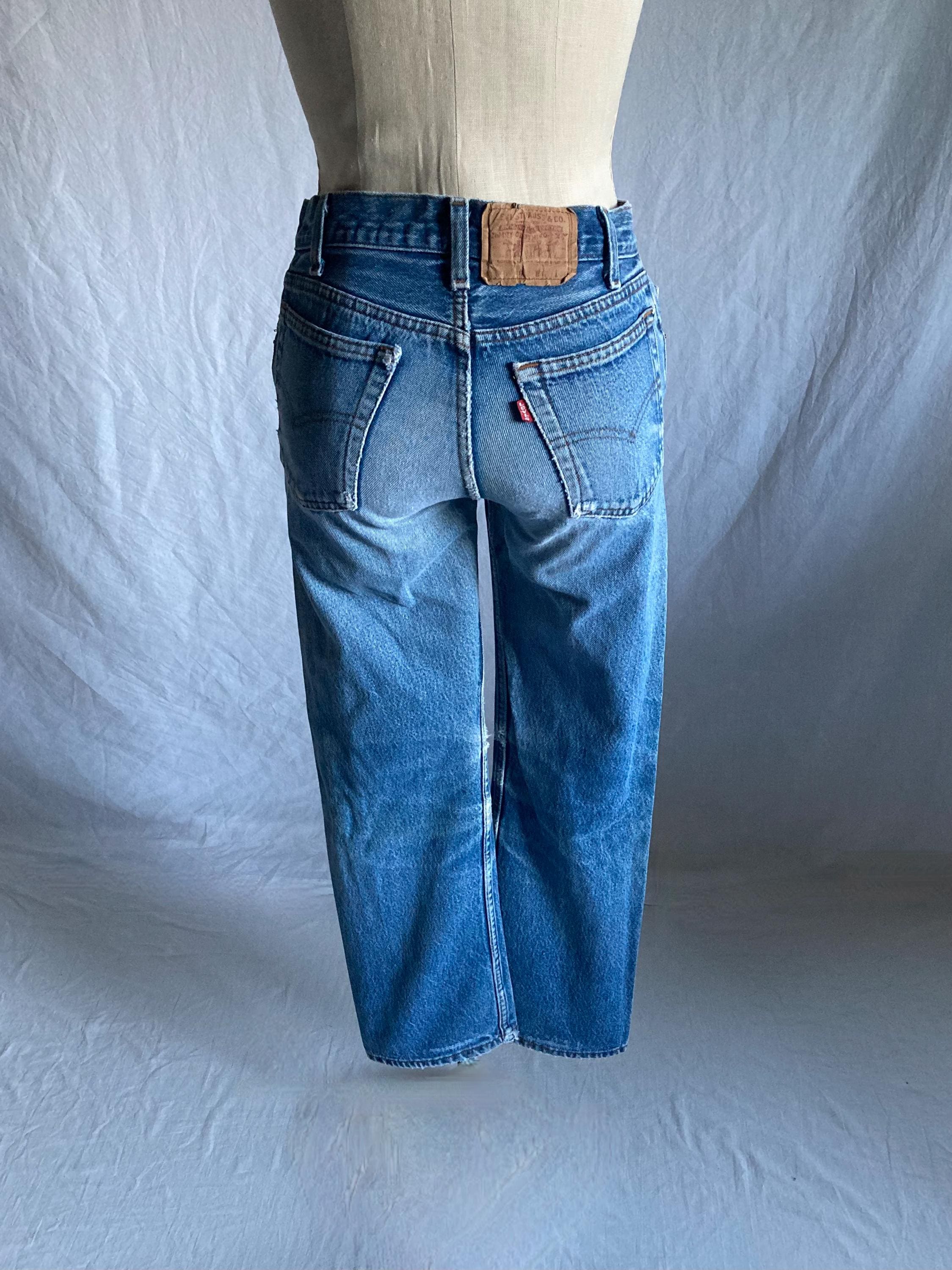 Vintage Levis 701 0117 Student Button Fly Made in Usa Blue