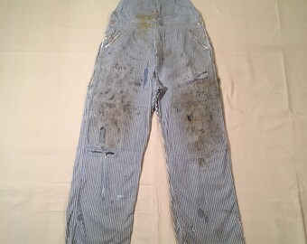 Vintage 40s Cant Bust Em Gold Label California Denim Hickory 