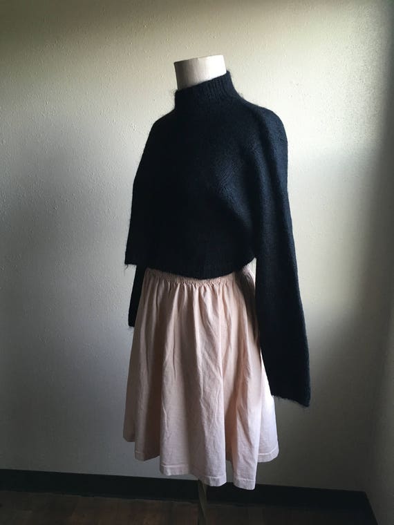 vintage 80s j crew pale peach cotton jersey skirt… - image 3