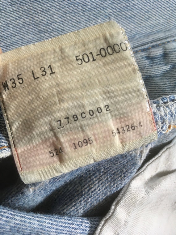 vintage 90s levis 501 xx ripped frayed blue jeans… - image 10