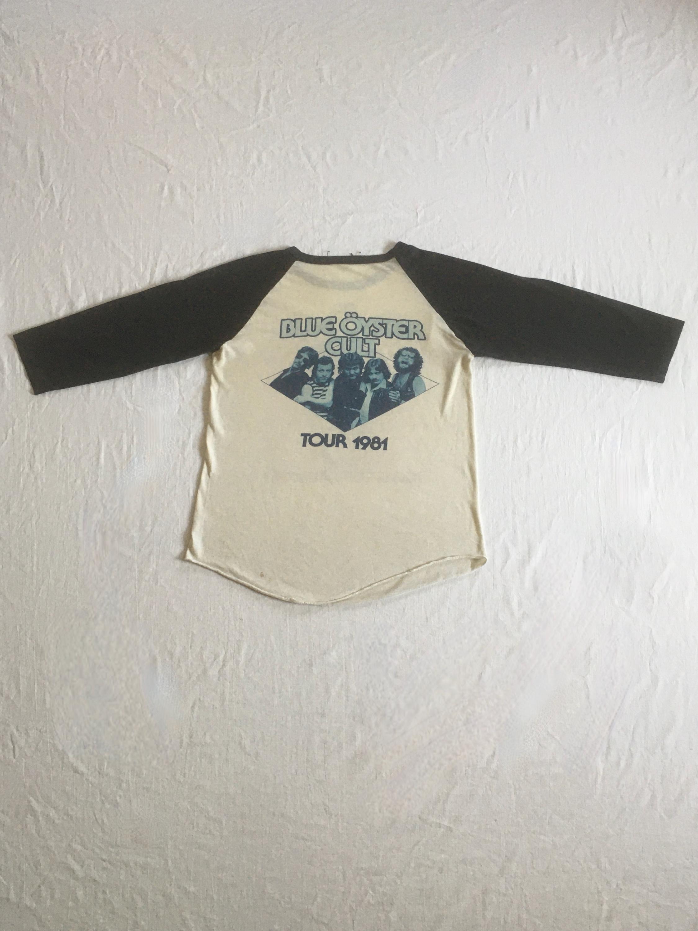 80s Blue Oyster Cult ラグラン Tシャツ Vintage 80s 1981 Boc Blue Oyster Cult Fire of Unknown Origin Rock