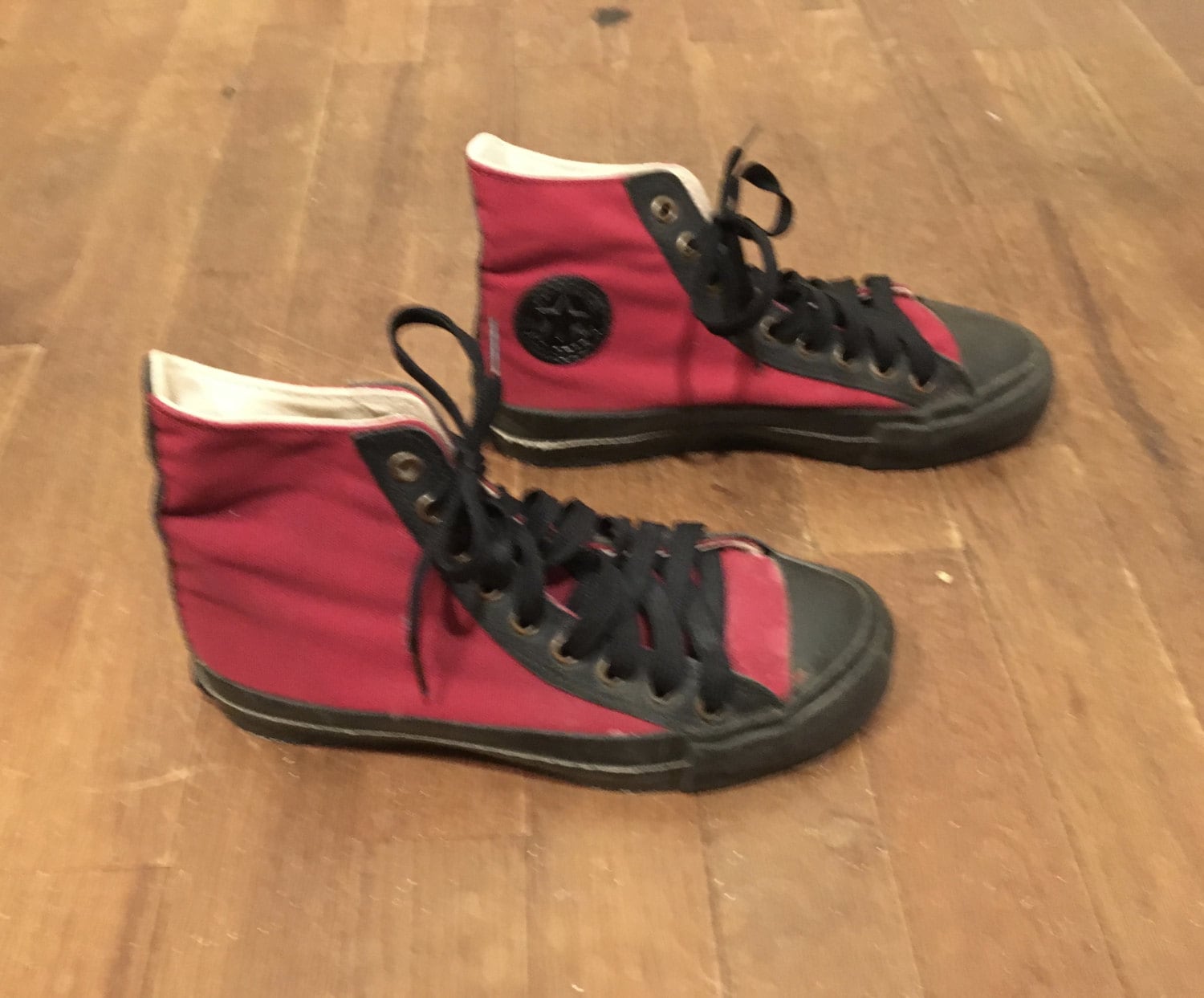 Vintage in Converse All Star Hi Top Chuck Red Etsy