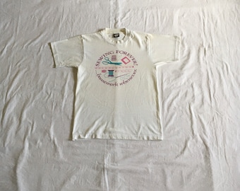 vintage 80s sewing forever housework whenever screen stars best ss t shirt made in usa
