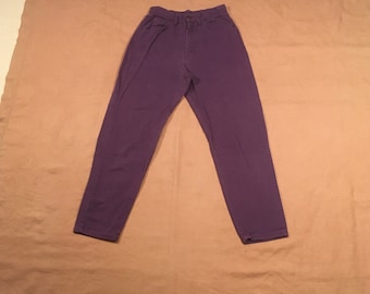 vintage 90s high waist tapered leg purple jeans made in usa 26/27 x 28