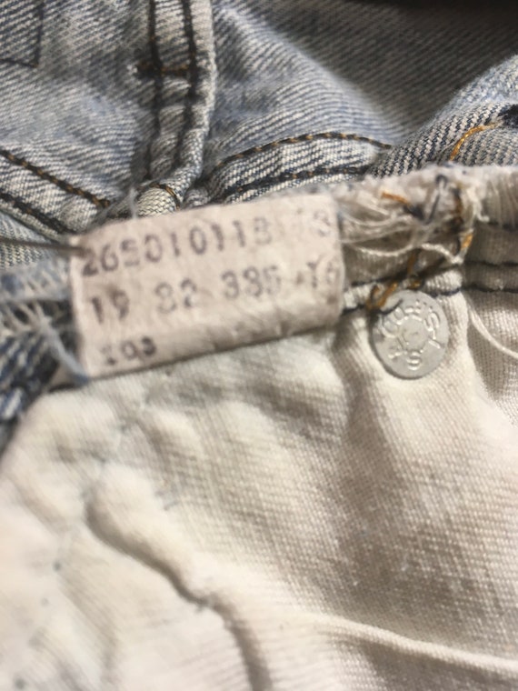 vintage levis 501 xx blue jeans 4 button up harle… - image 10