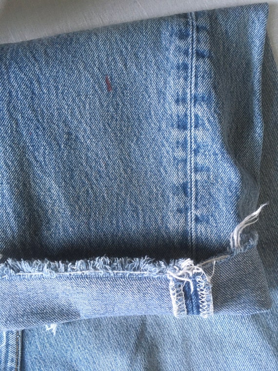 vintage 90s levis 501 xx ripped frayed blue jeans… - image 5