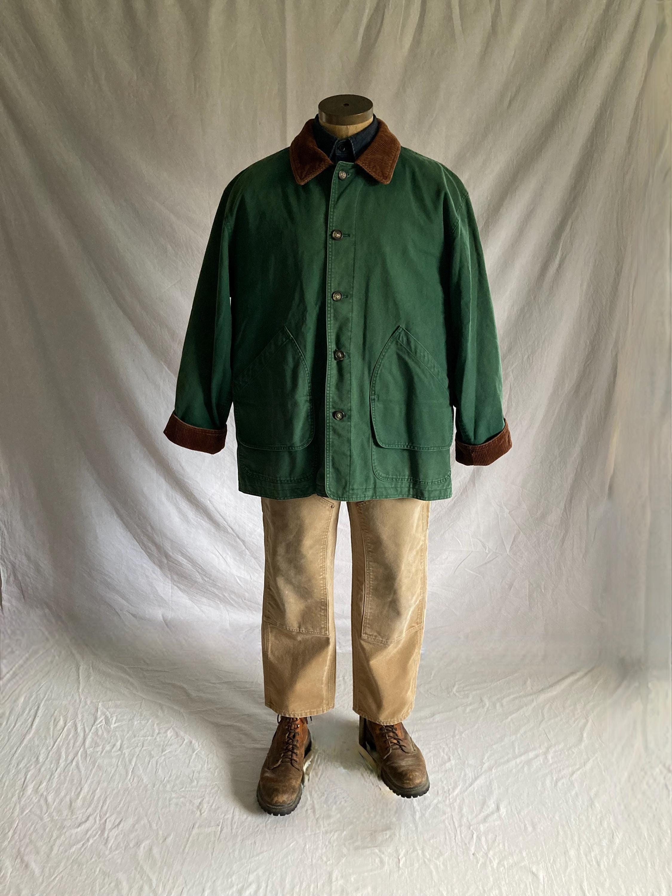 Clothing Lands End Barn Coat Vintage 90s Lands End Mens Green Barn