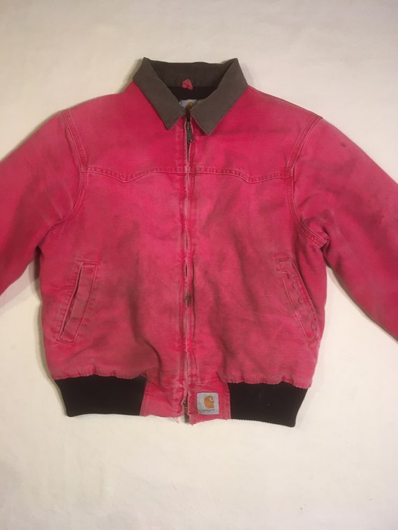 Vintage 90s Carhartt J14 Jacket Santa Fe Red Zip up Lined