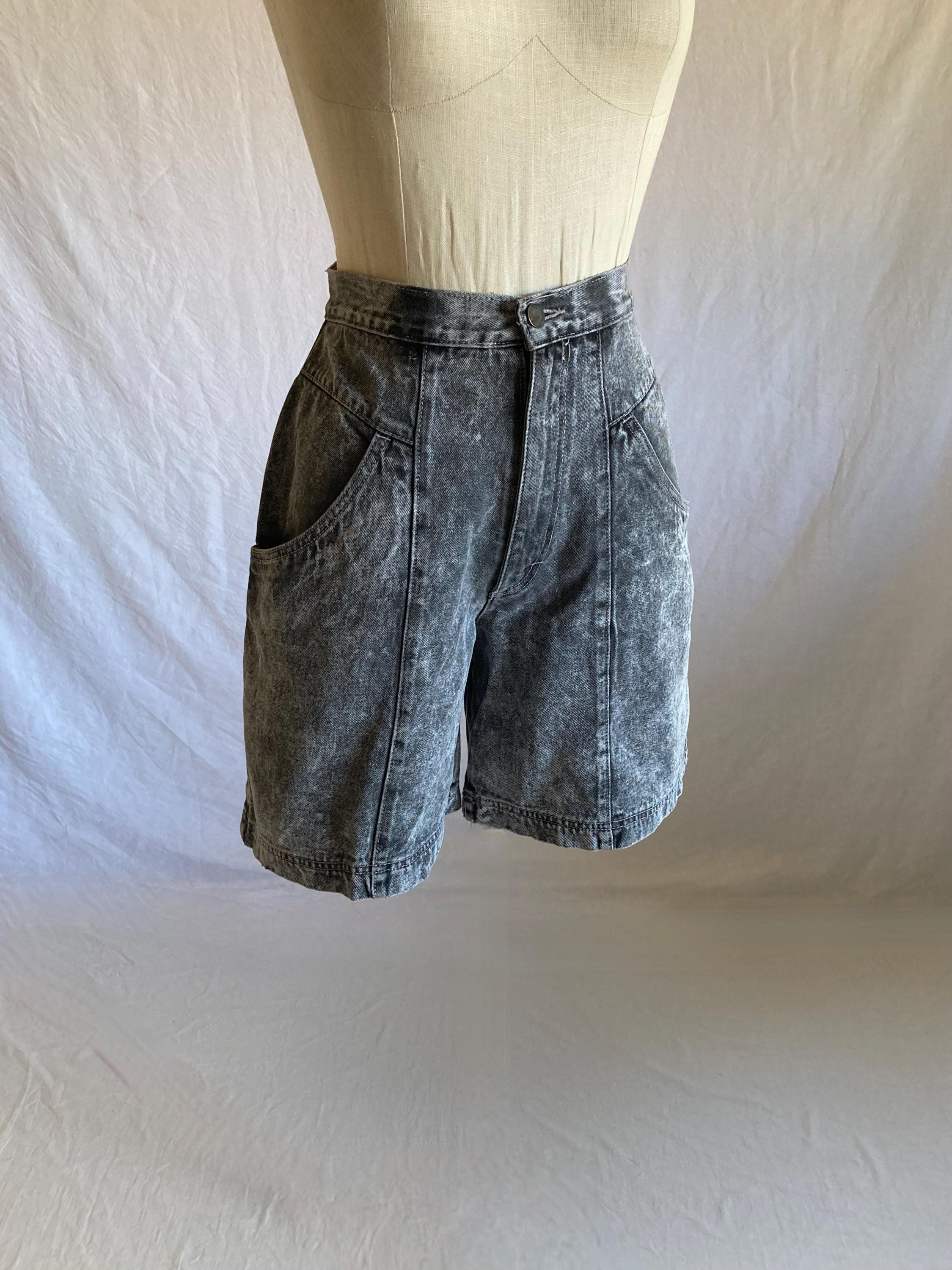 Vintage 80s Seattle Blues Stone Washed Baggy Jean Shorts High