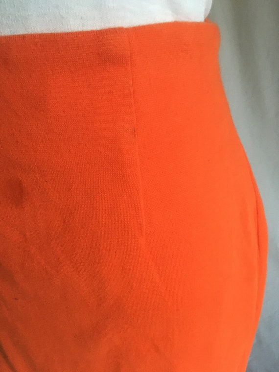 vintage 80s orange bodycon zip back mini skirt co… - image 7