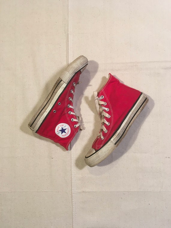 Vintage 80s Converse Made in Usa Chuck Taylor Extra Stitch Hi Top