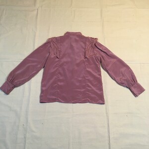 vintage 70s Bunratty Cottage Clare Ireland mauve purple button up embroidered shoulder wing blouse image 7