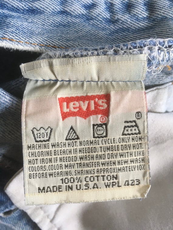 vintage 90s levis 501 xx ripped frayed blue jeans… - image 9