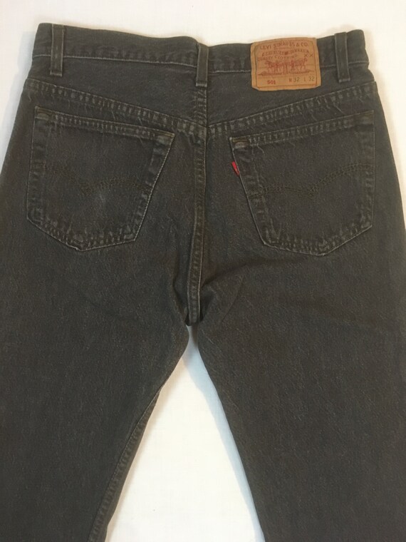 vintage levis 501 jeans made in usa black denim 3… - image 5