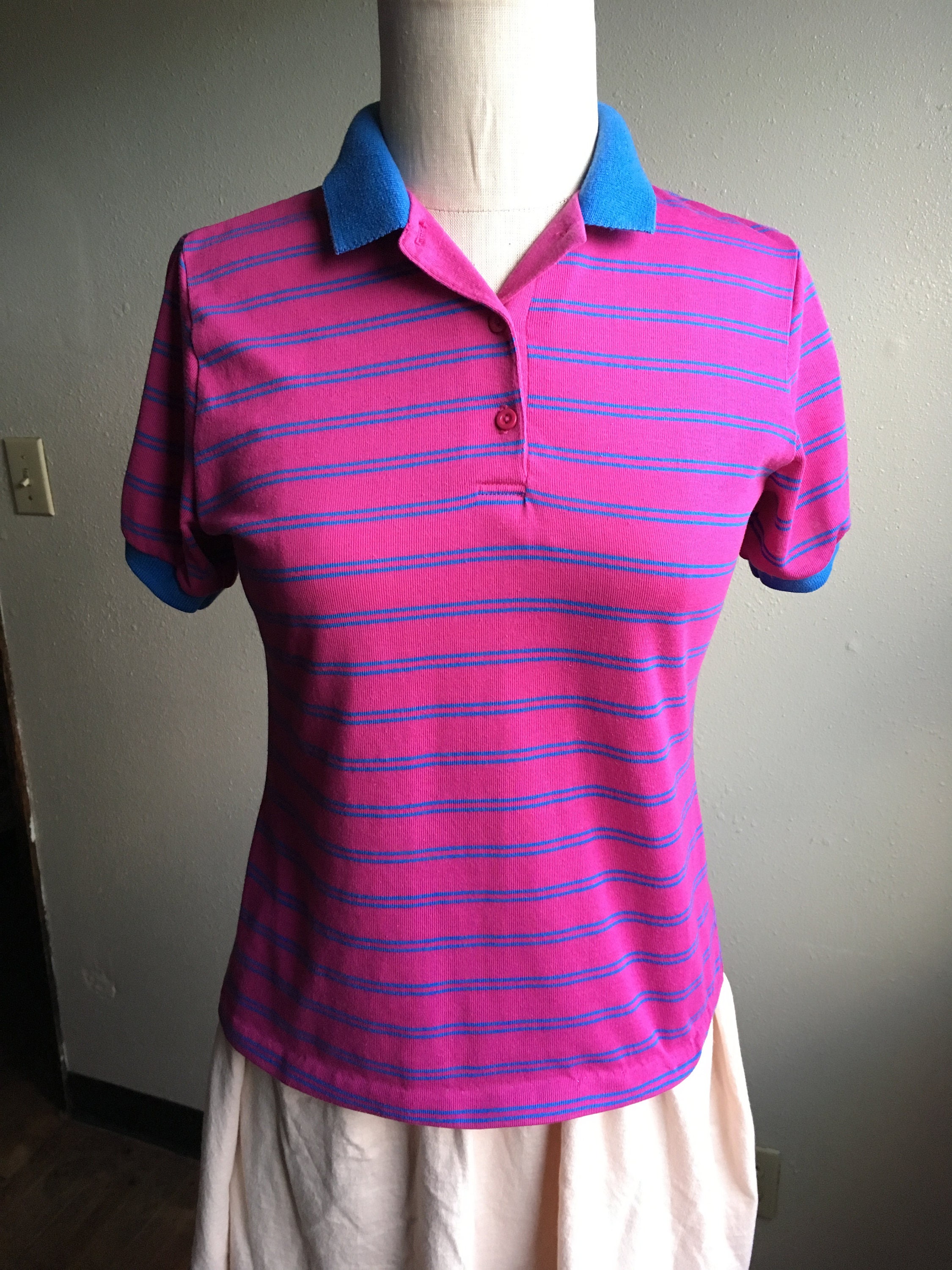 Vintage 80s OP Ocean Pacific Striped Short Sleeve Polo Shirt | Etsy