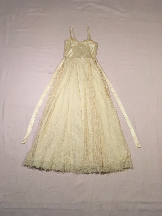 vintage 70s gunne sax jessica ivory white satin f… - image 8