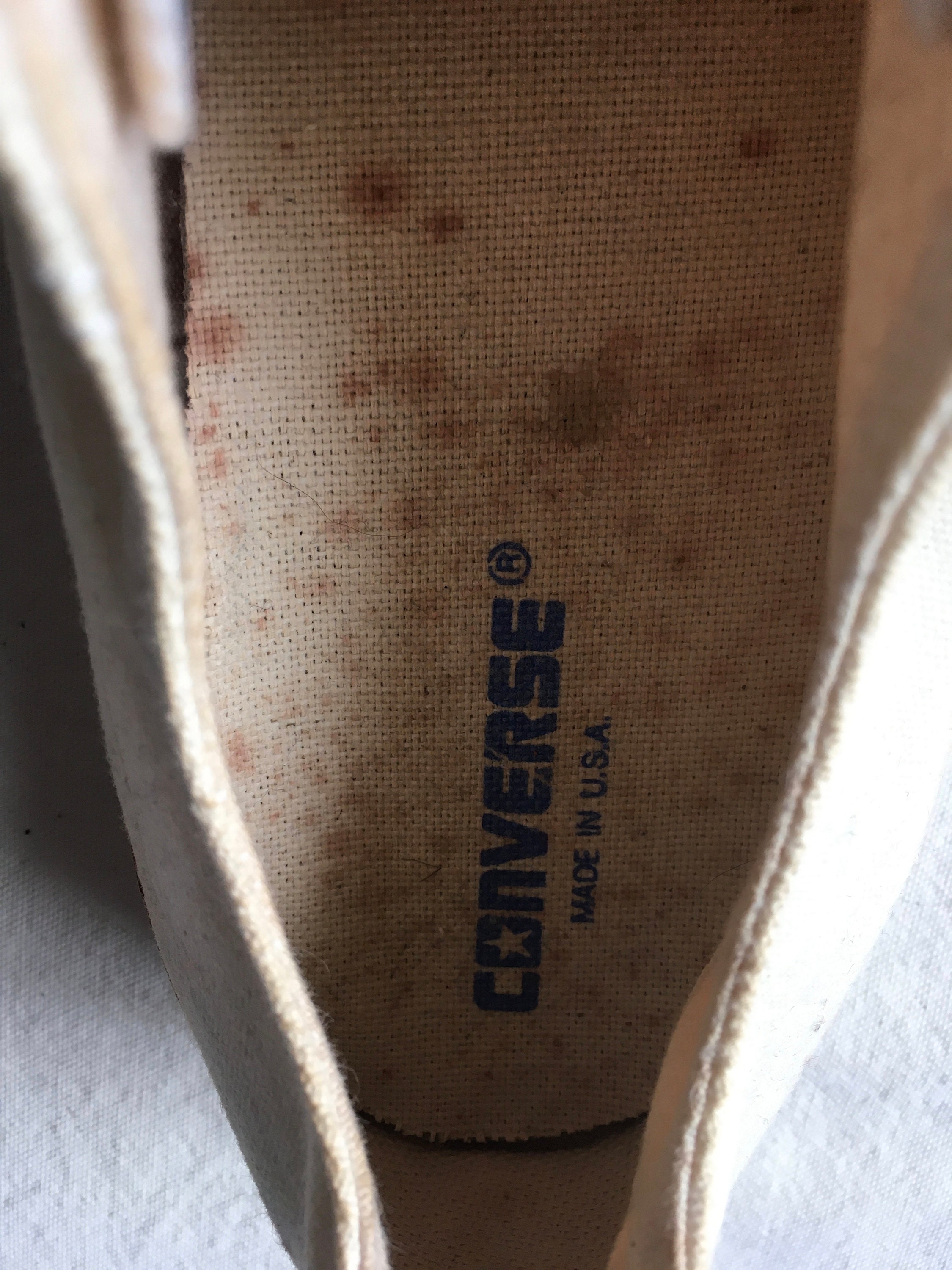 Vintage Converse Made in USA Low Top Natural White Canvas Sneaker Mens Size 16 Dead Stock Etsy Canada