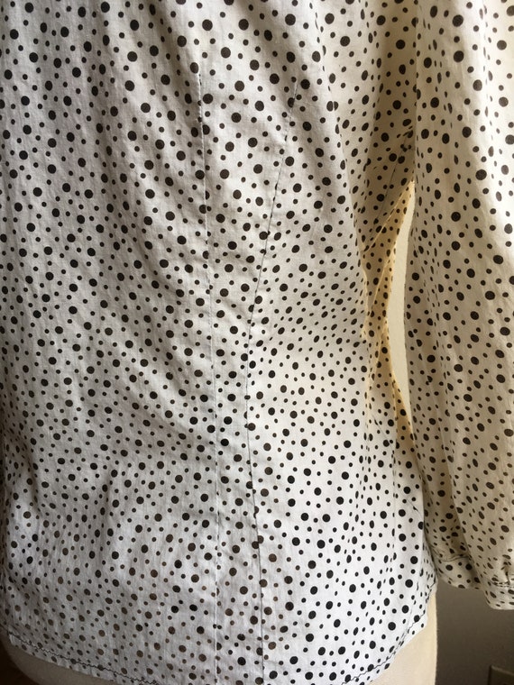 vintage 50s handmade polka dot button up cotton b… - image 7