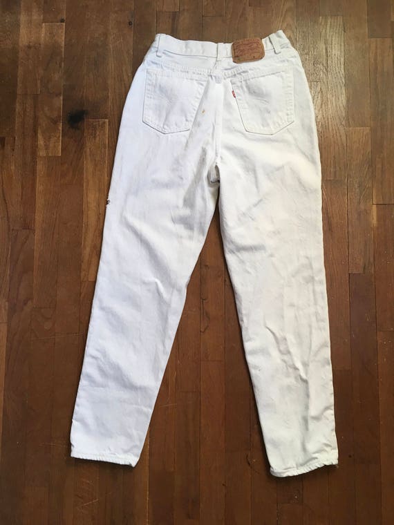 vintage levis 501 white jeans made in usa 27 x 29 - image 3