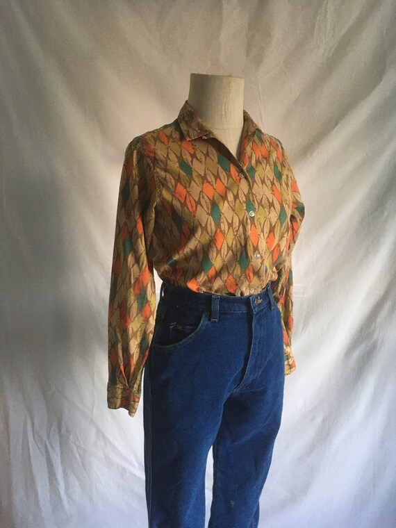 vintage 50s womens wash and wear cotton fall colo… - image 3