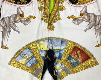 Vintage 90s Gianni Versace Couture Baroque Print Pants Made in