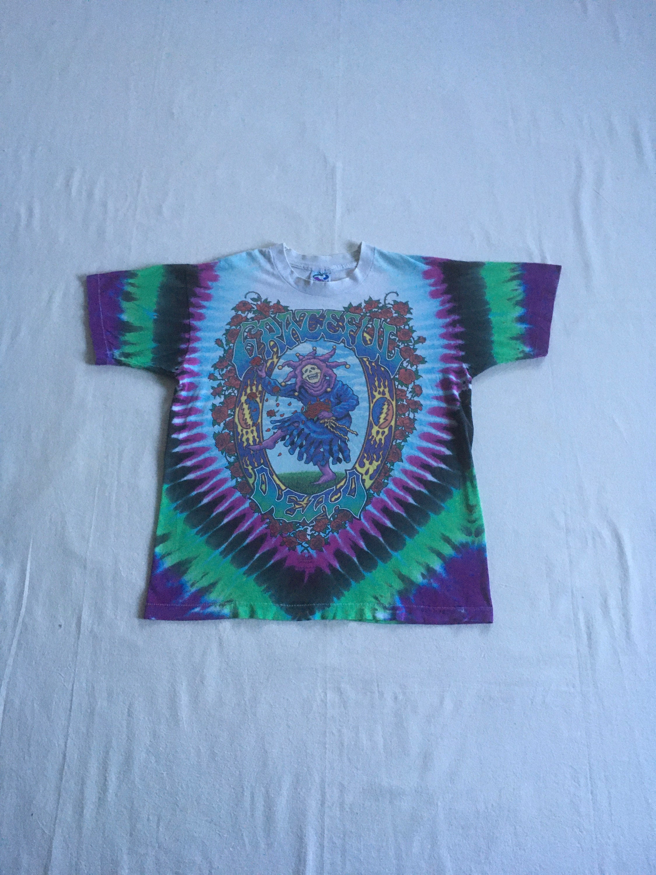Vintage 90s Grateful Dead Liquid Blue T Shirt Tie Dye Made in Usa 