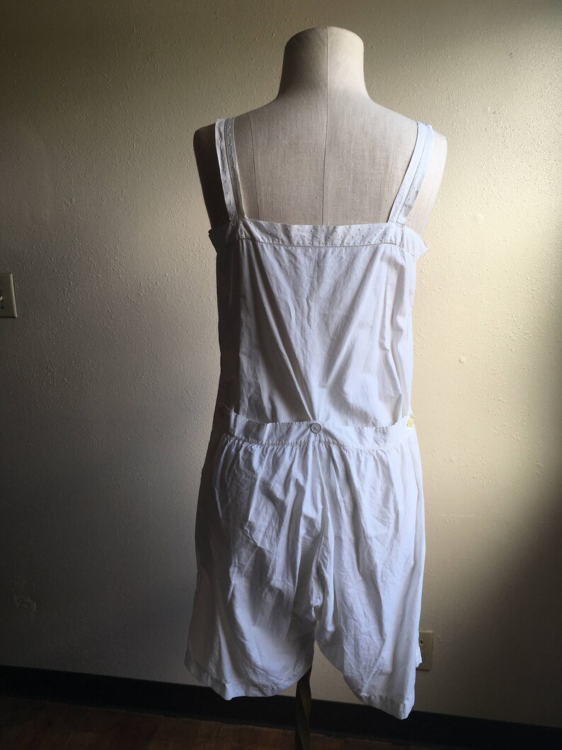 Vintage Antique White Cotton Underwear Romper Womens Etsy