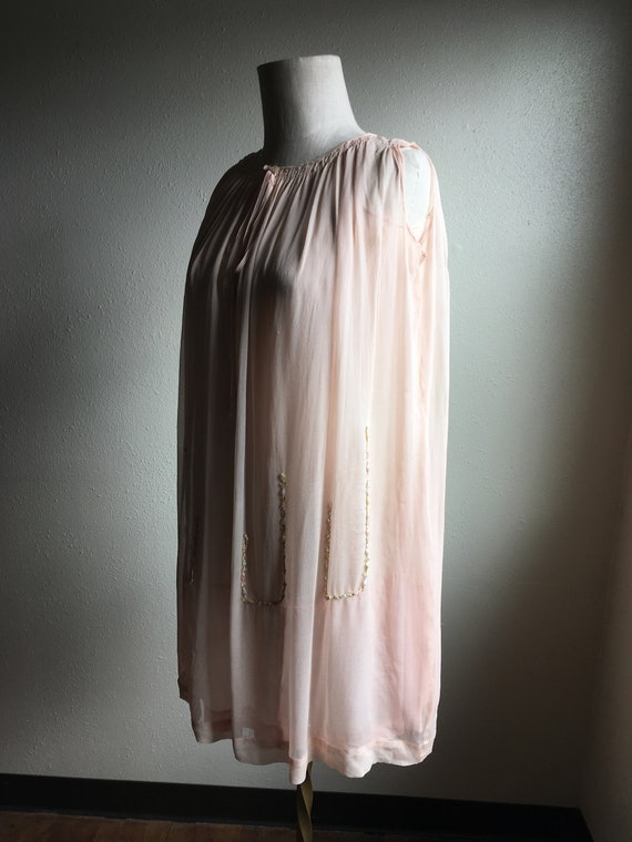 vintage 60s baby doll nightie handmade blushing p… - image 4