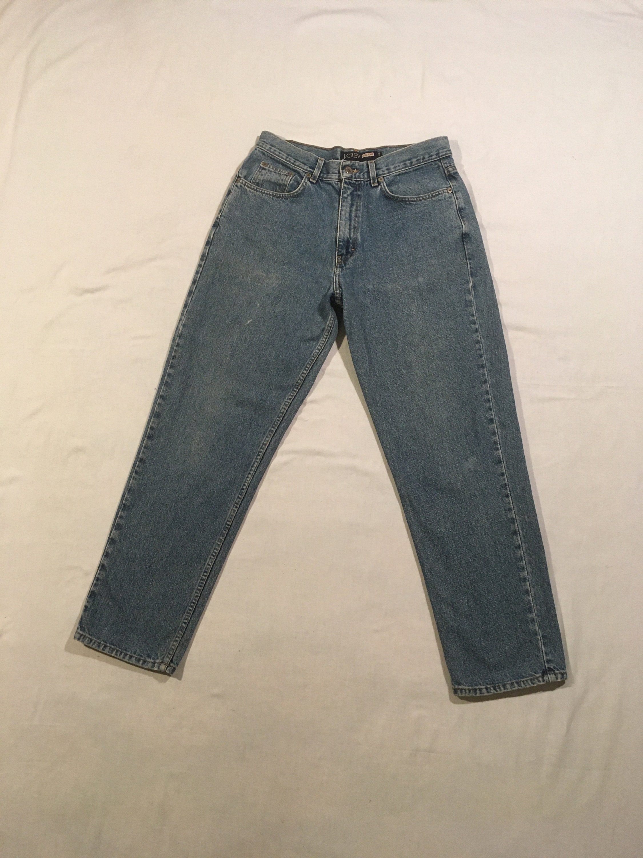Vintage 90s J Crew Blue Jeans Made in Usa Zip Fly High Waist 32 X