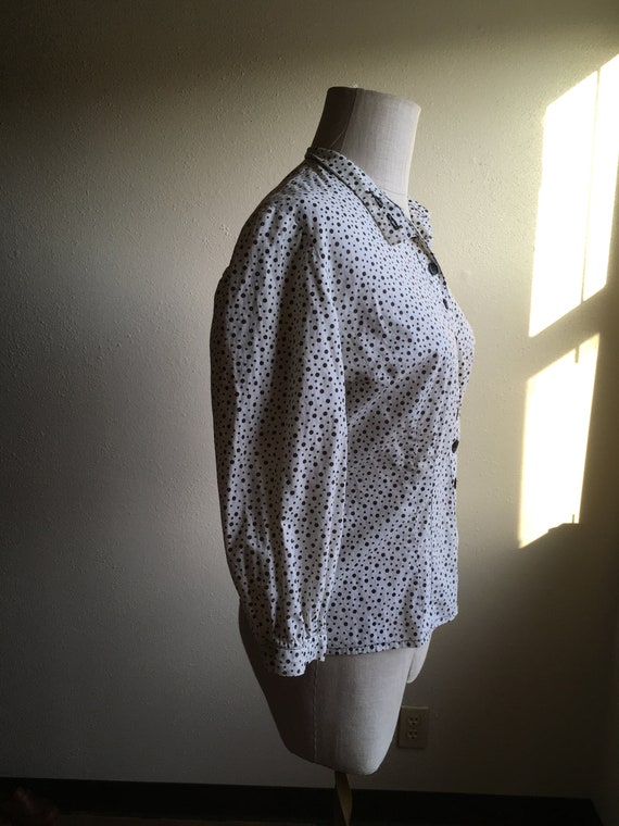 vintage 50s handmade polka dot button up cotton b… - image 4