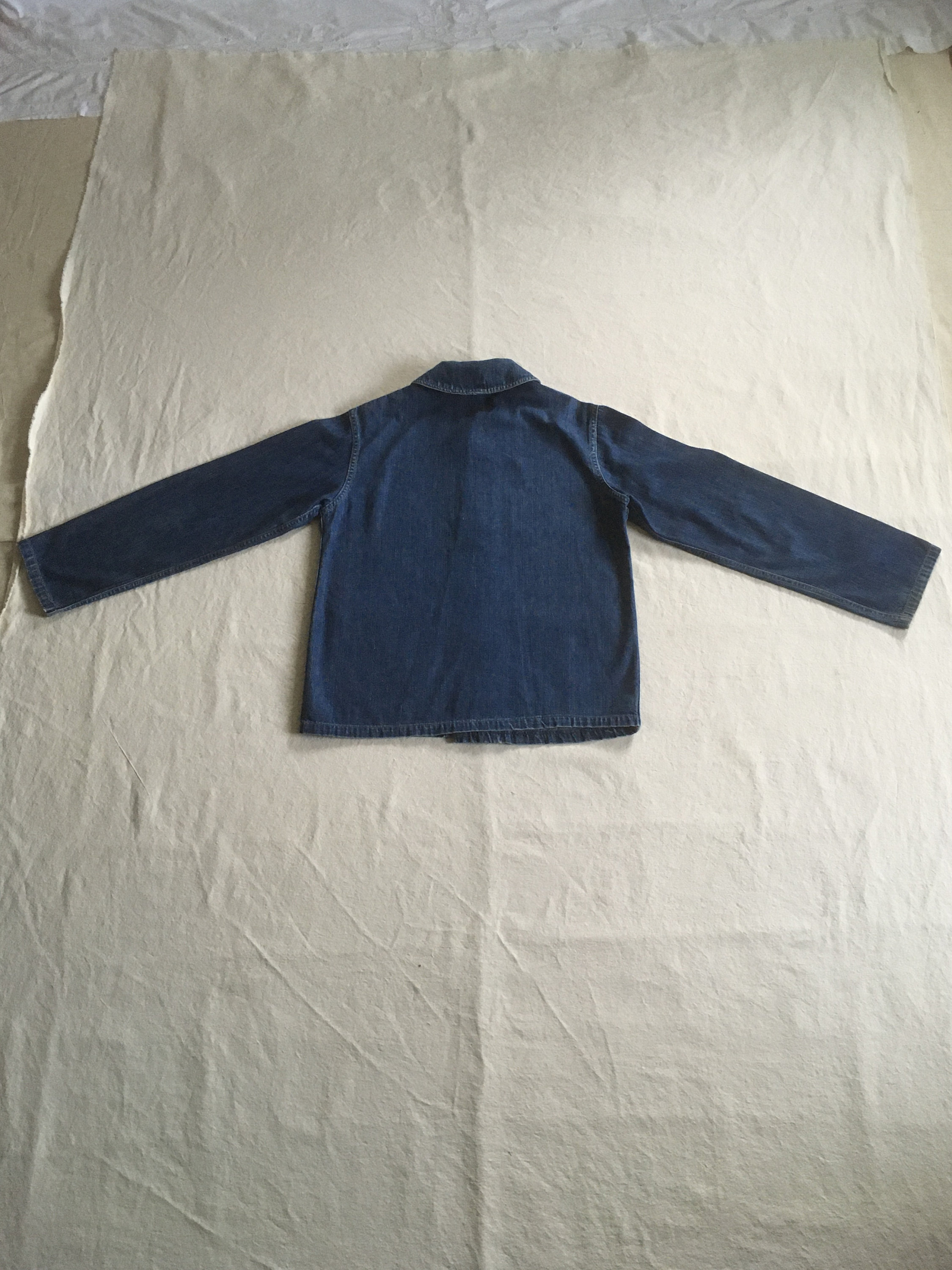 Vintage 40s WWII Denim USN US Navy Shawl Collar Chore Jacket Vintage 40s WWII Denim USN US Navy Shawl Collar Chore Jacket